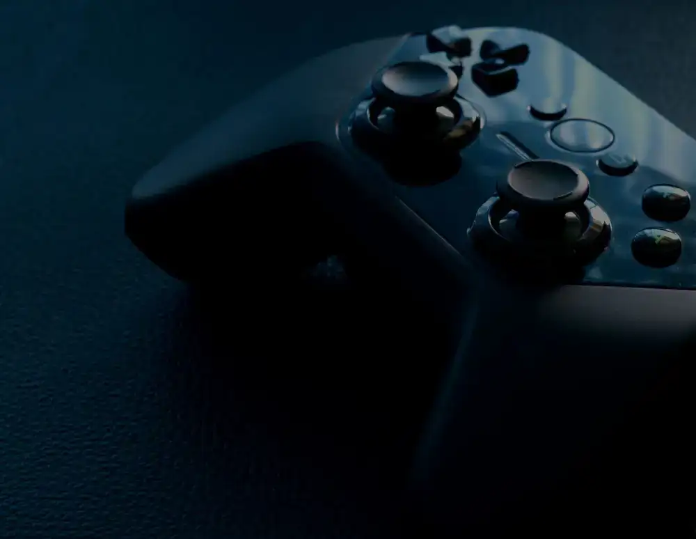 Close-up of game controller on table