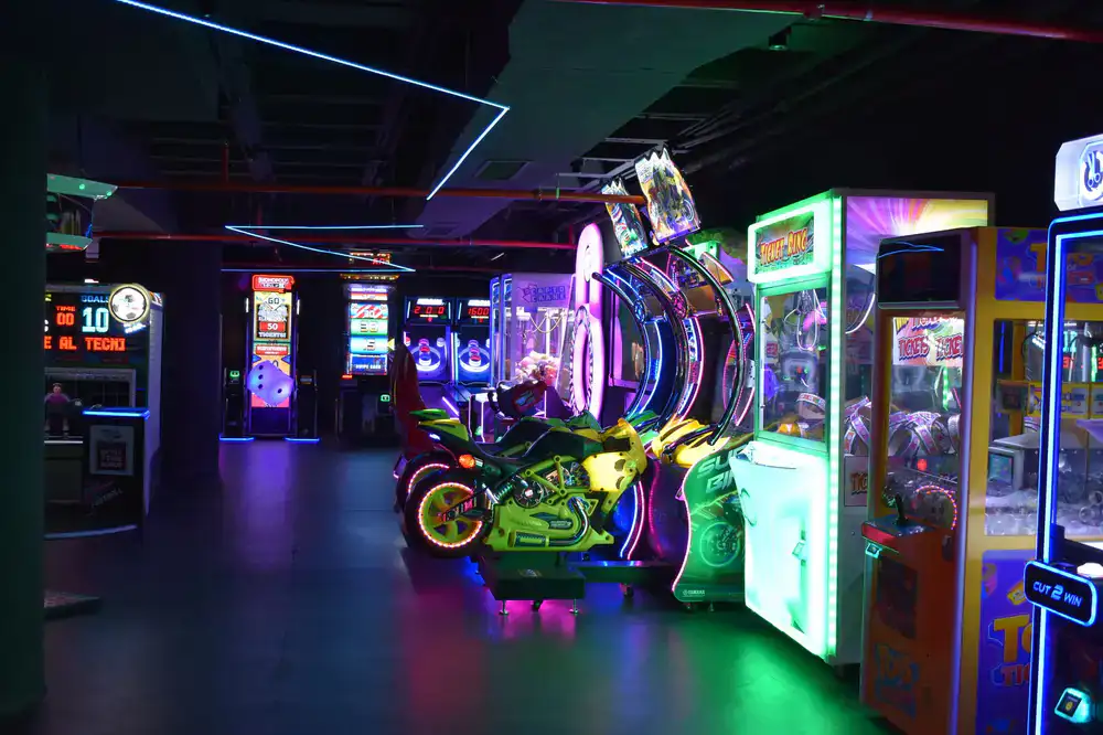 Atmospheric lighting in the console gaming area